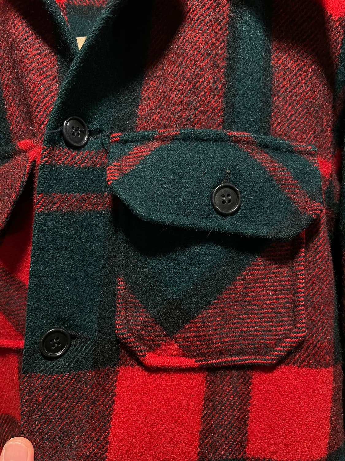 [S]80's 울리치 USA 멀티포켓 레드 타탄체크 울 셔츠 상품이미지3