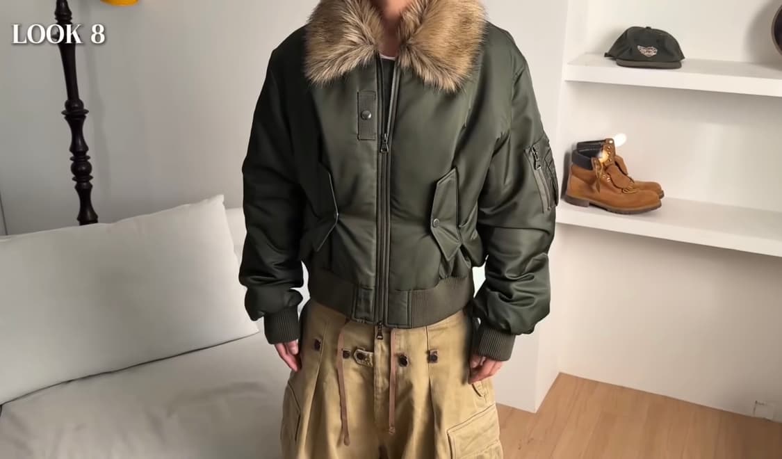 앤더슨벨 퍼카라 MA-1 마원 블루종 카키 L 상품이미지1