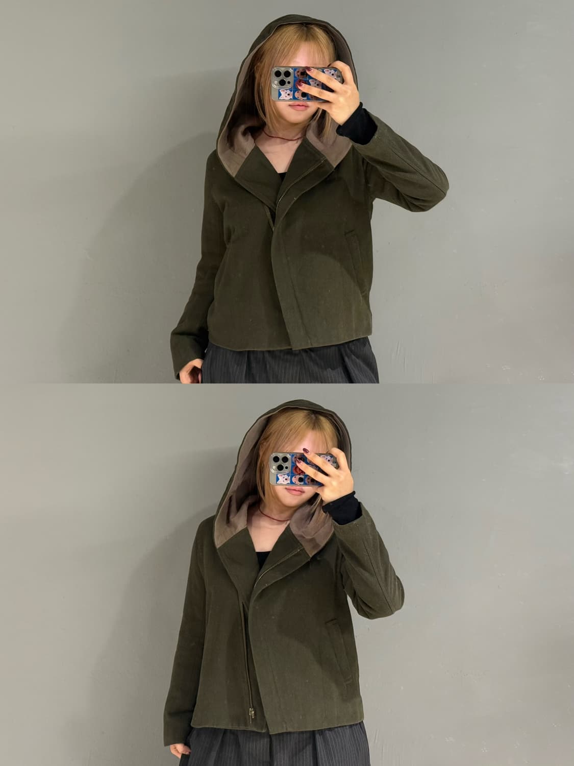 niko and diagonal zipper hood coat 상품이미지1