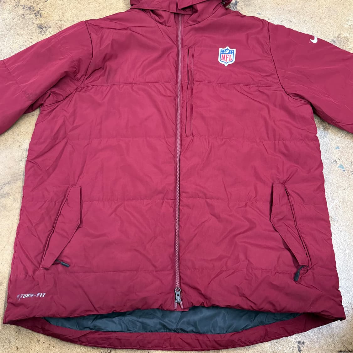 [정품/XL] 나이키 NFL 후드 패딩 자켓 버건디 b19 상품이미지3