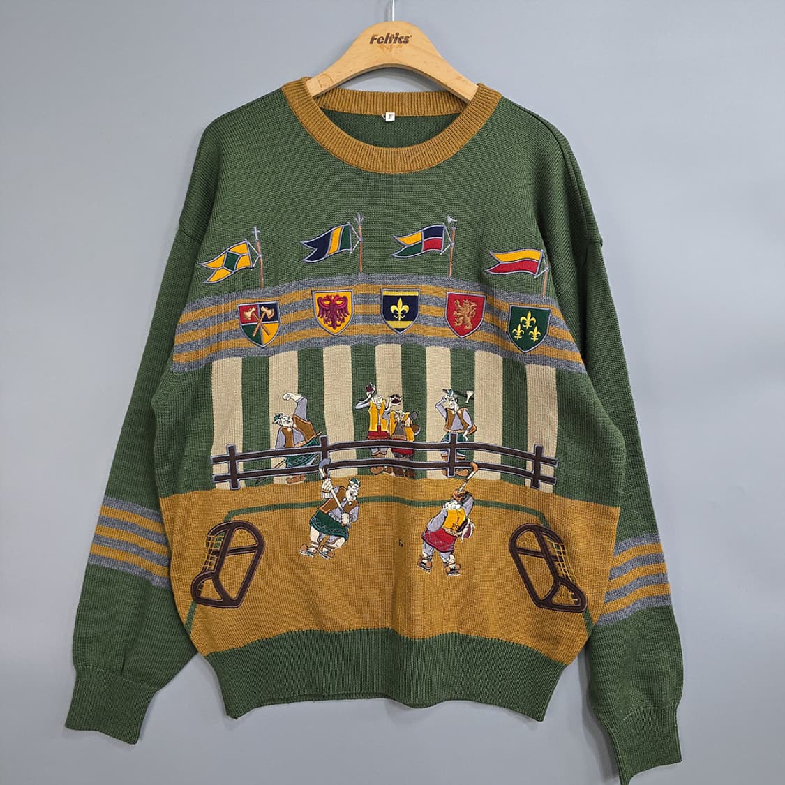 일본빈티지(Japan Vintage) 울 니트 일러스트 패턴 IV 상품이미지1