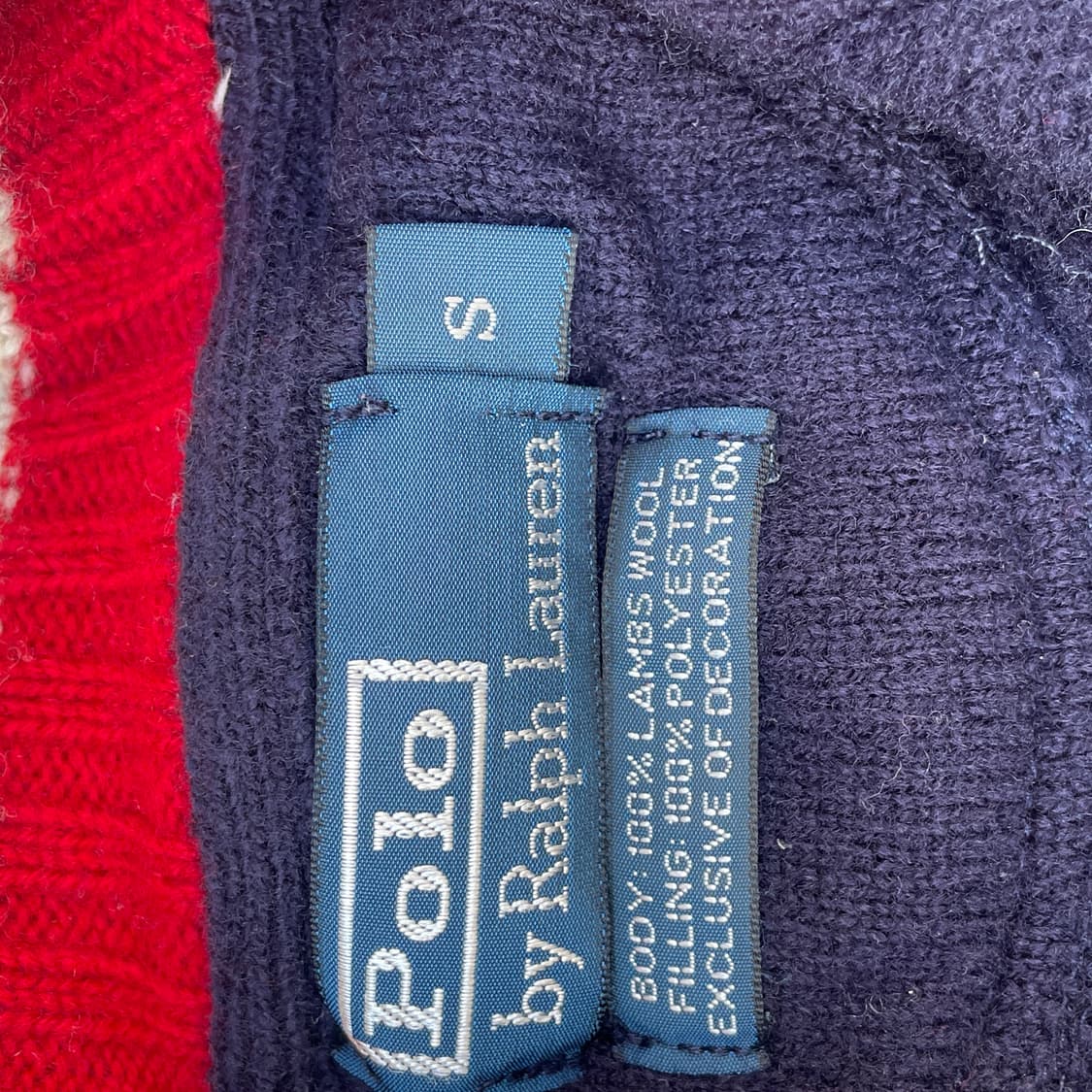 두산 폴로 빅포니 네이비 니트 집업 져지 트랙탑 가디건 S 상품이미지6