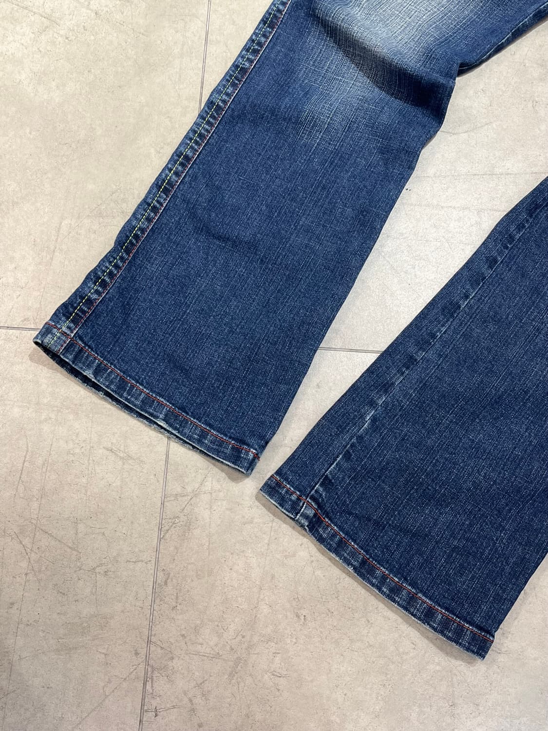 일본 빈티지 락펑크 포켓 자수 와이드 데님 팬츠 상품이미지7