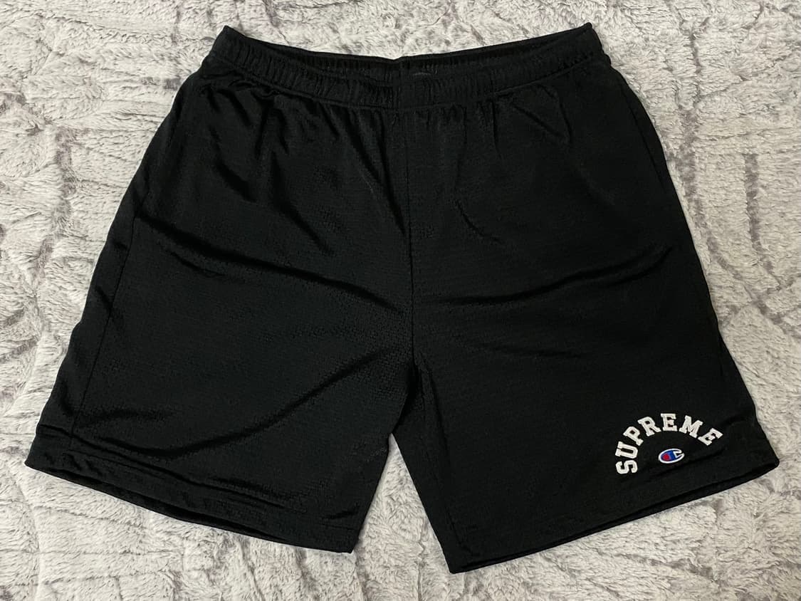 [L] 24SS 슈프림 x 챔피온 메쉬 쇼츠 블랙 상품이미지1