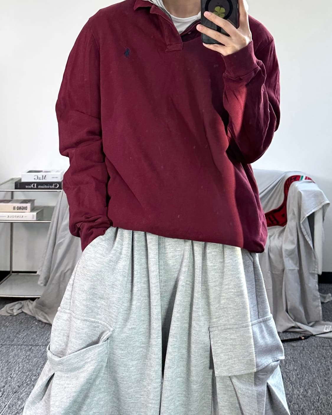 폴로 랄프로렌 버건디 pk L 상품이미지3