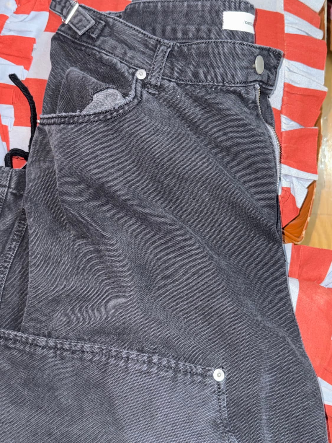 [3]논노드 더블니 팬츠 블랙 상품이미지2