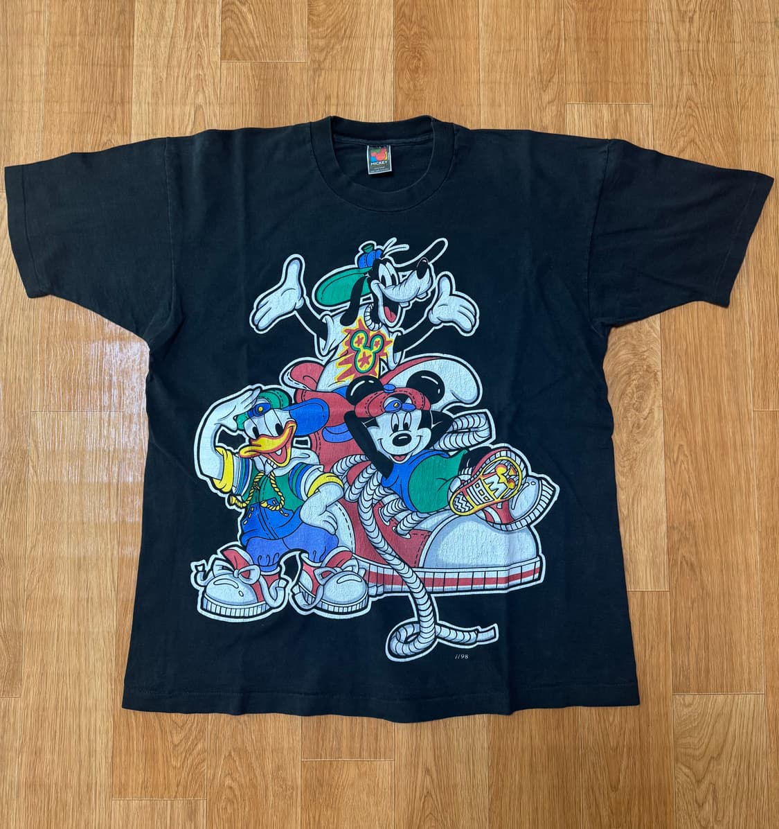 90s 디즈니 미키마우스 힙합 반팔 티셔츠 상품이미지1