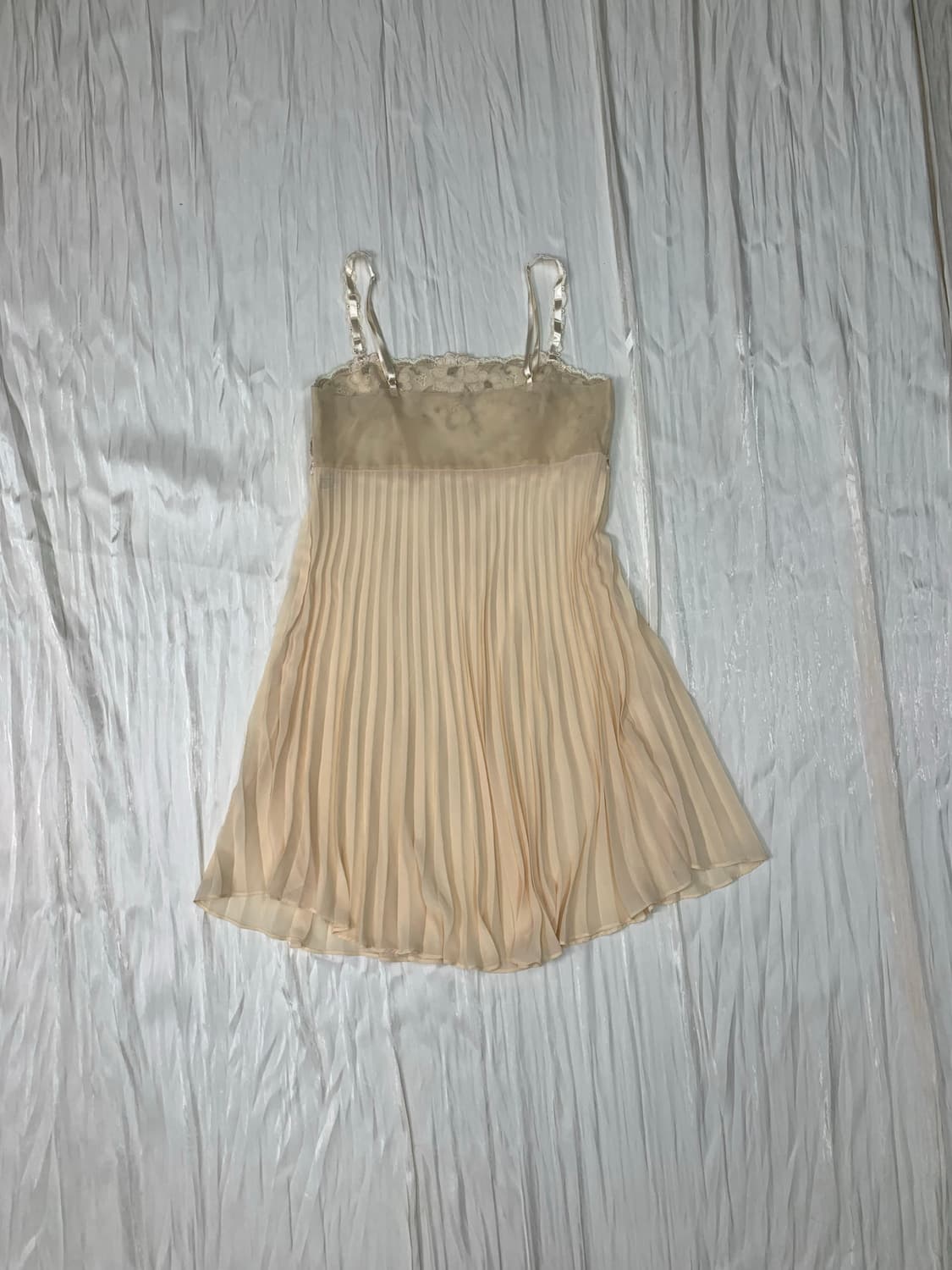 Beige Flower Lace Slip Dress 상품이미지5