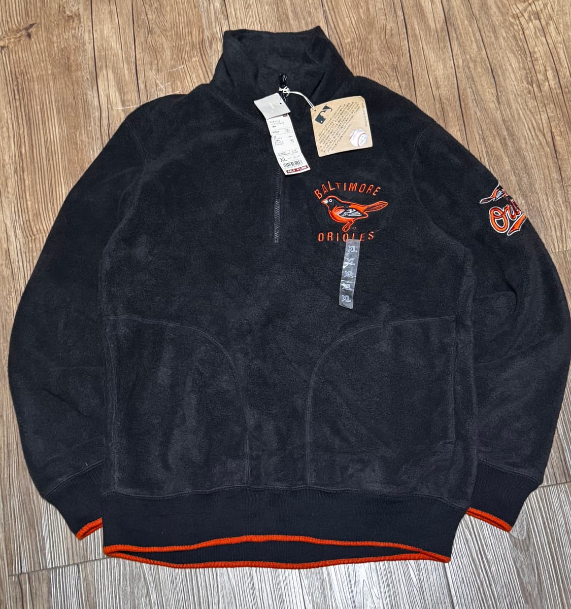 유니클로 X MLB 볼티모어 오리올스 반집업 플리스 상품이미지2