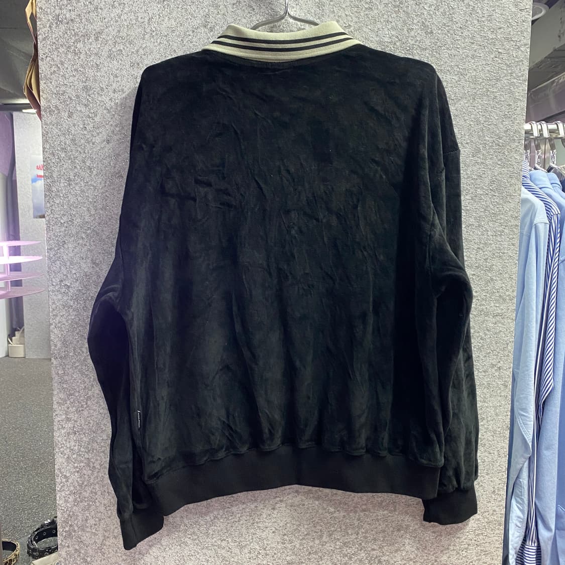 스컬프터 벨루어 싸커 벨벳 블랙 카라 맨투맨 B3823 상품이미지5