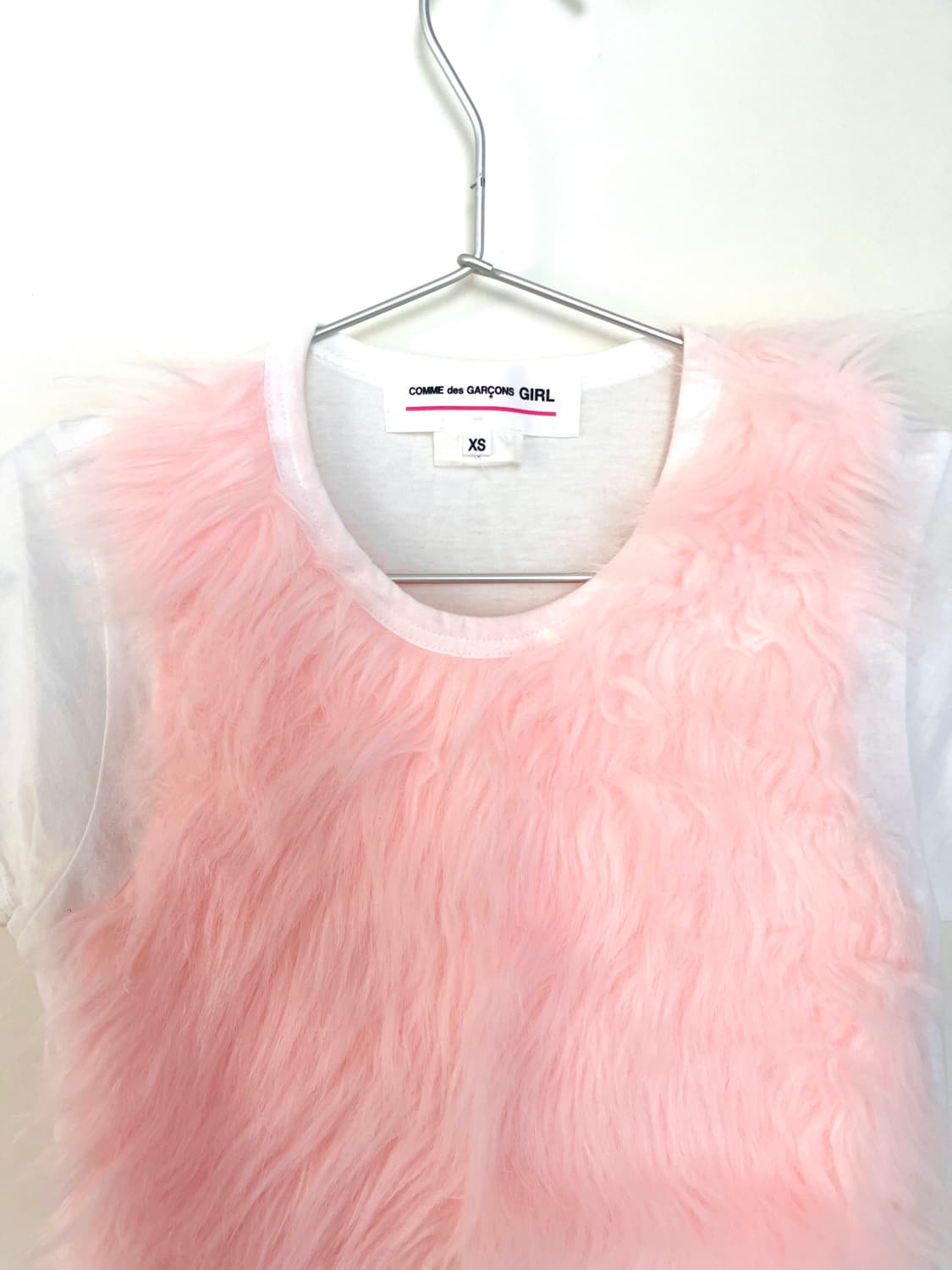 2018 꼼데가르송 걸 핑크 퍼 반팔 티셔츠 상품이미지2