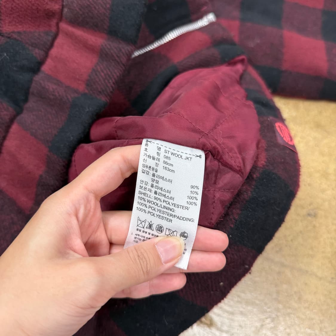 아디다스 버건디 체크 자켓 85 상품이미지6