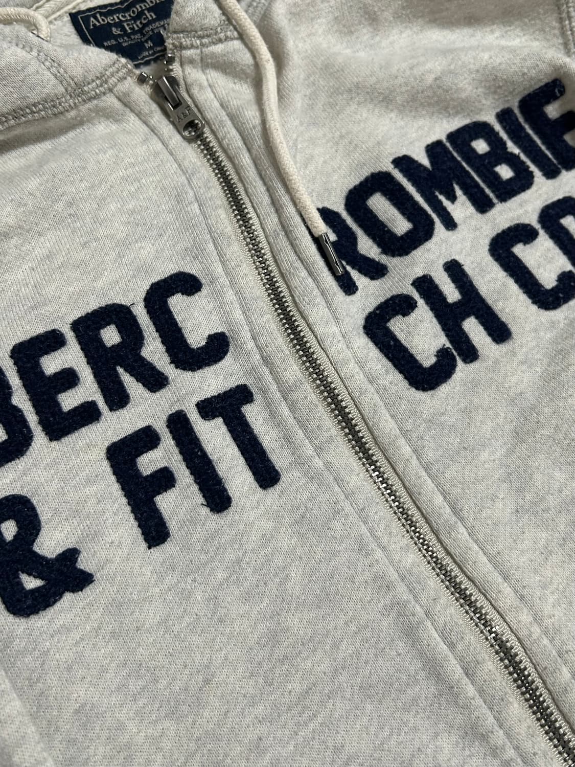 아베크롬비 멜란지 스티치 그레이 후드집업 y2k 상품이미지3