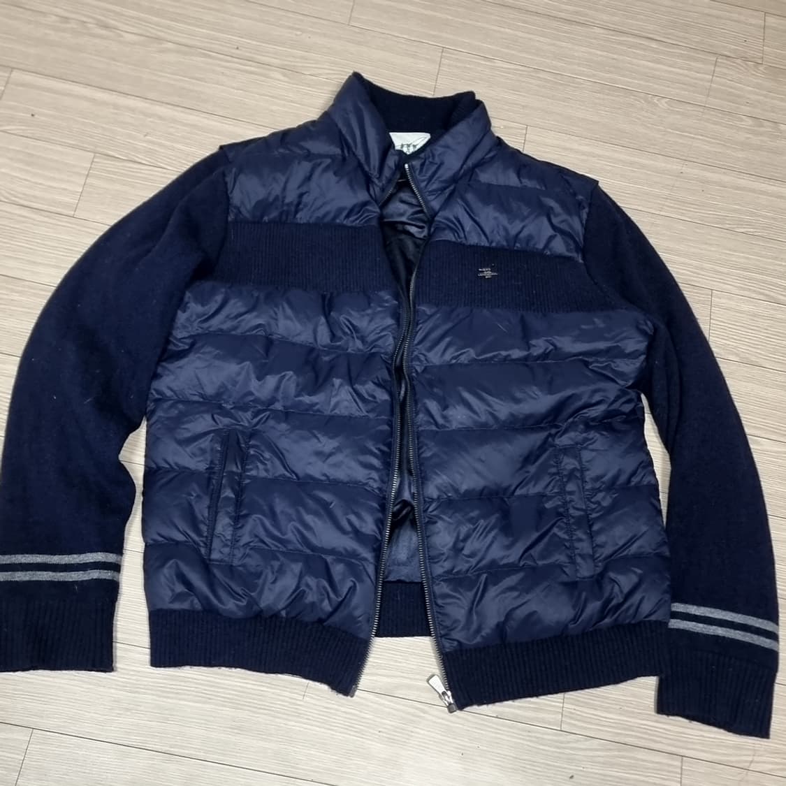 헨리코튼 오리털 네이비 패딩 니트 집업 점퍼(110) 상품이미지1