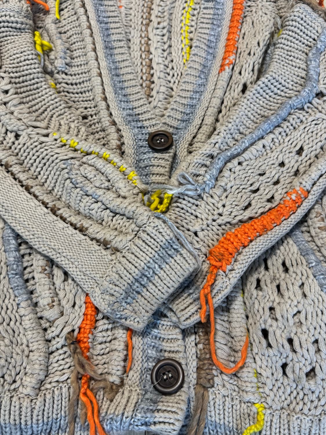 90s 핸드메이드 케이블니트가디건 상품이미지2