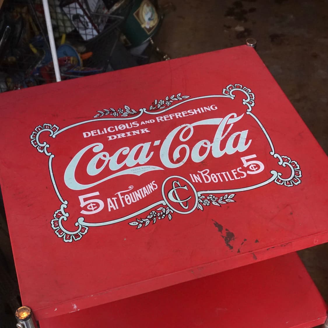 빈티지 소품 1980s 코카콜라 롤링 캐스터 선반카트 상품이미지3