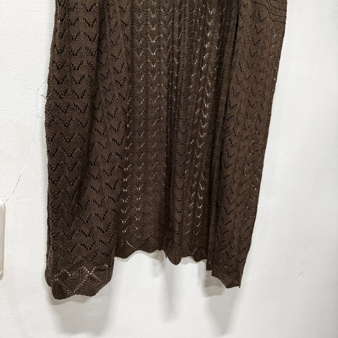 VTG 빈티지 브라운 크로쉐 펀칭 롱 가디건 상품이미지5