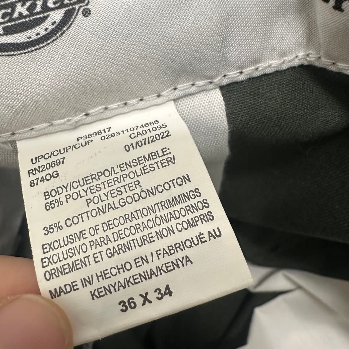 Dickies 디키즈 874 면바지 카키 36인치 상품이미지9