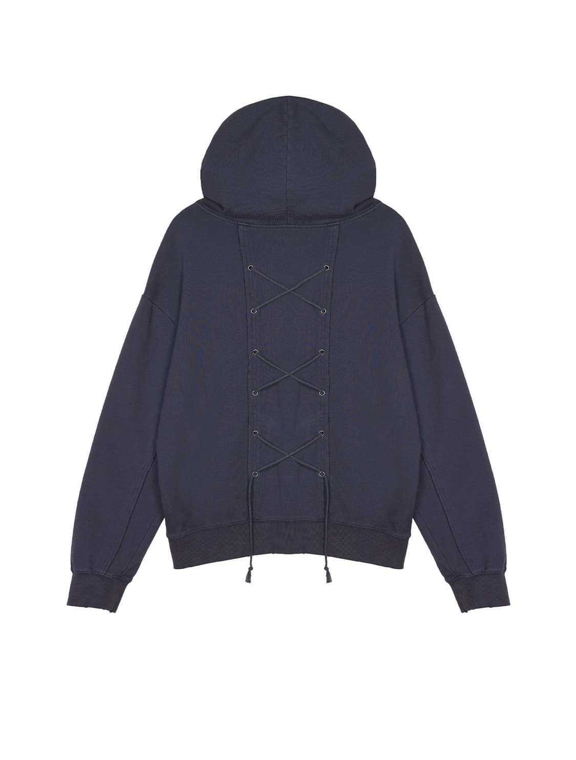 Yeel BACK TIE DETAIL ZIP-UP DARK GREY 상품이미지2