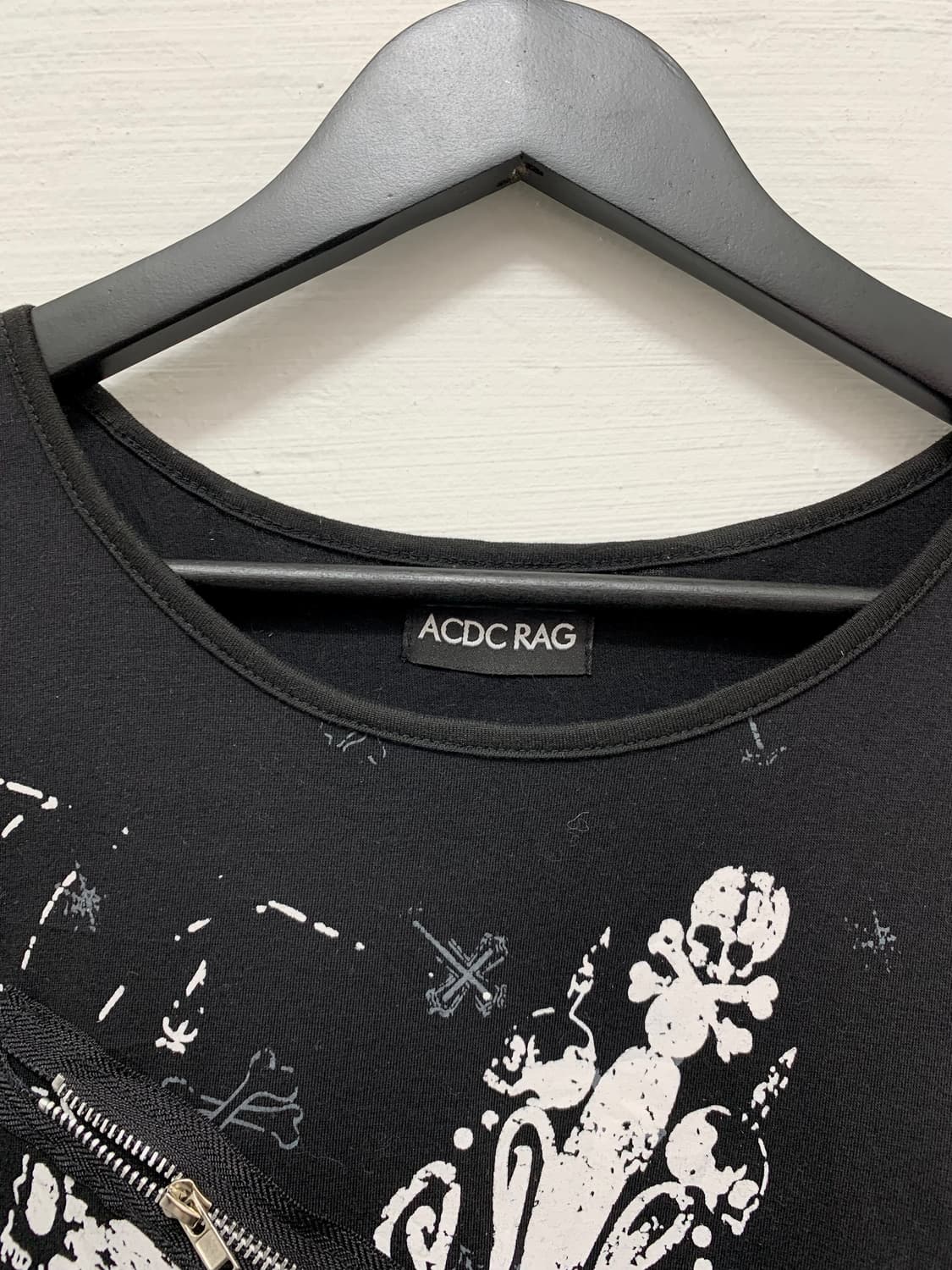 [Acdc rag] 펑크 지퍼 디테일 해골 반팔 상품이미지7