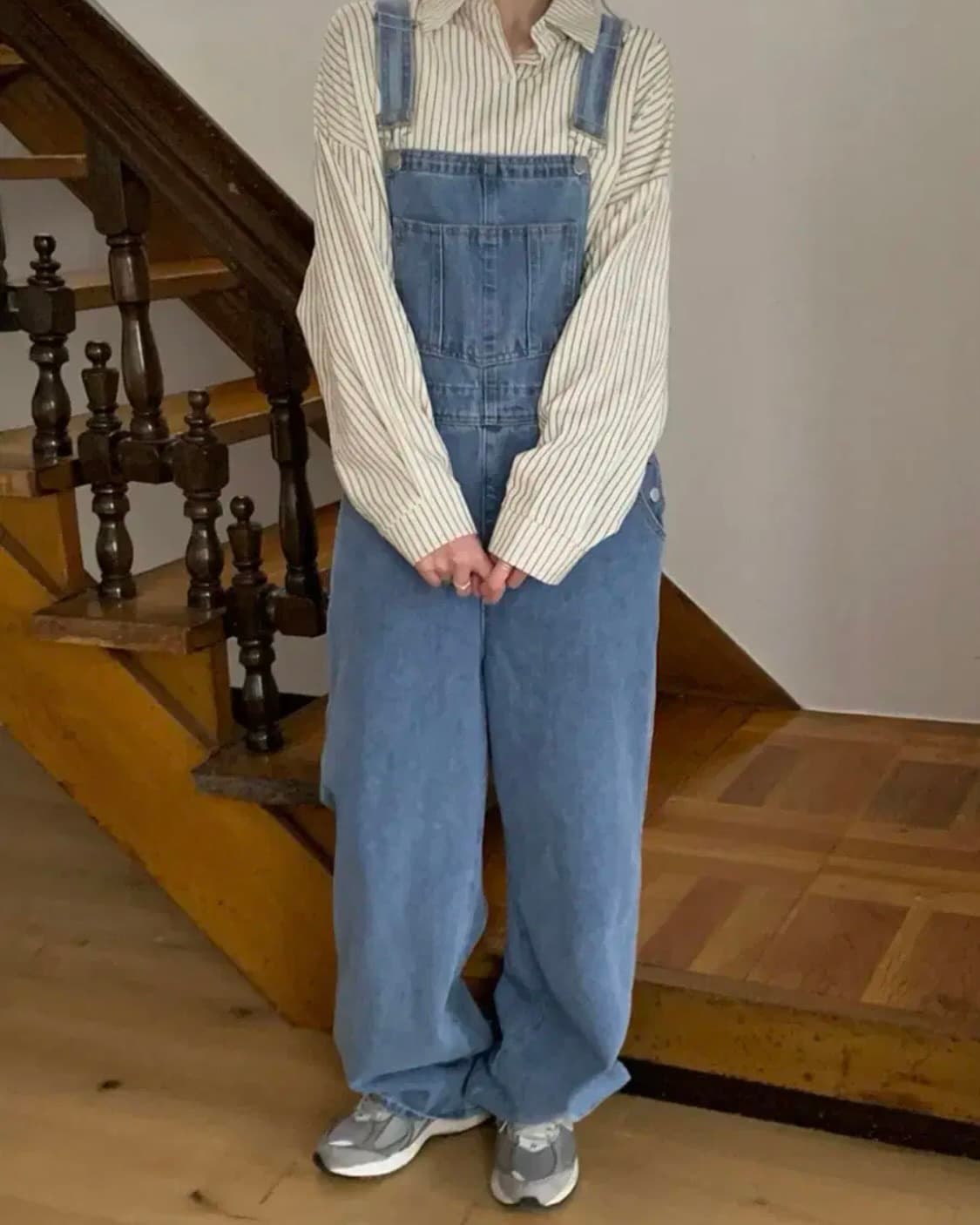 연청 데님 오버롤 멜빵바지 상품이미지3