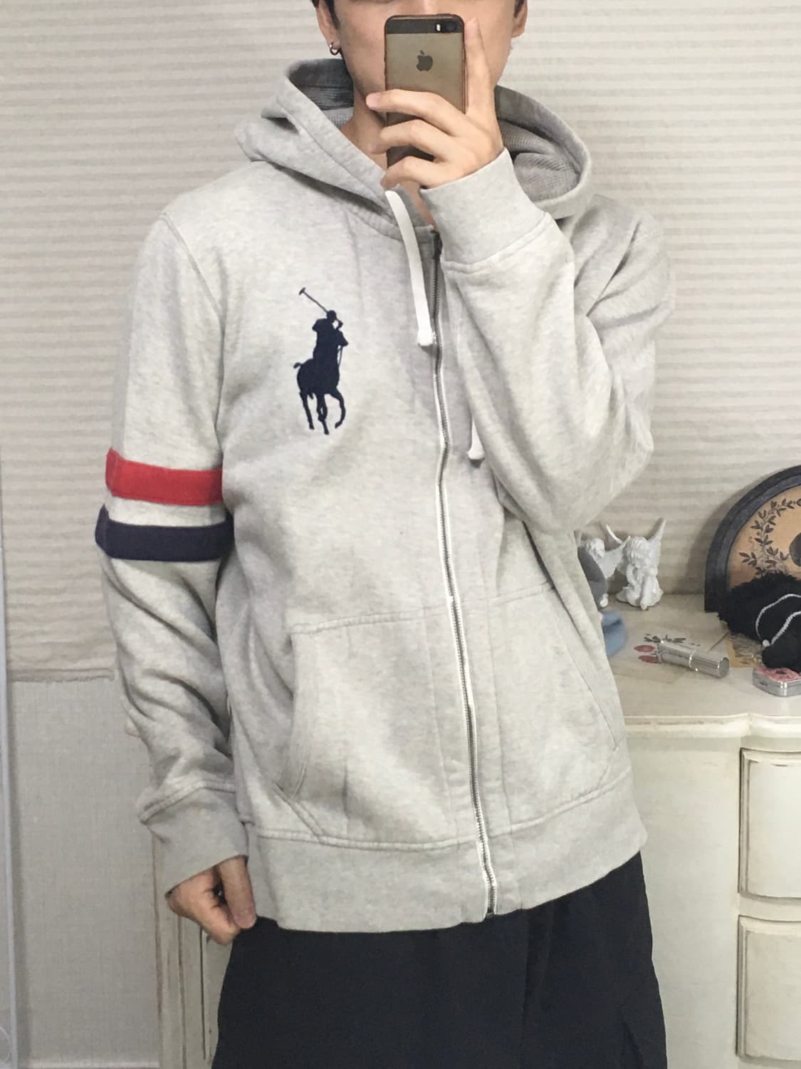 랄프로렌 그레이 빅포니 후드 y2k 스트릿 갸루 펑키 일본빈티지os-62 상품이미지2