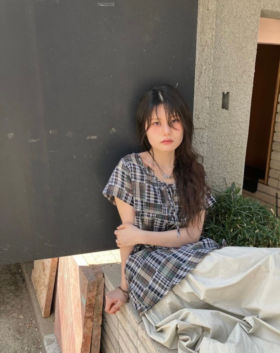 모래하우스 체크 블라우스 상품이미지3