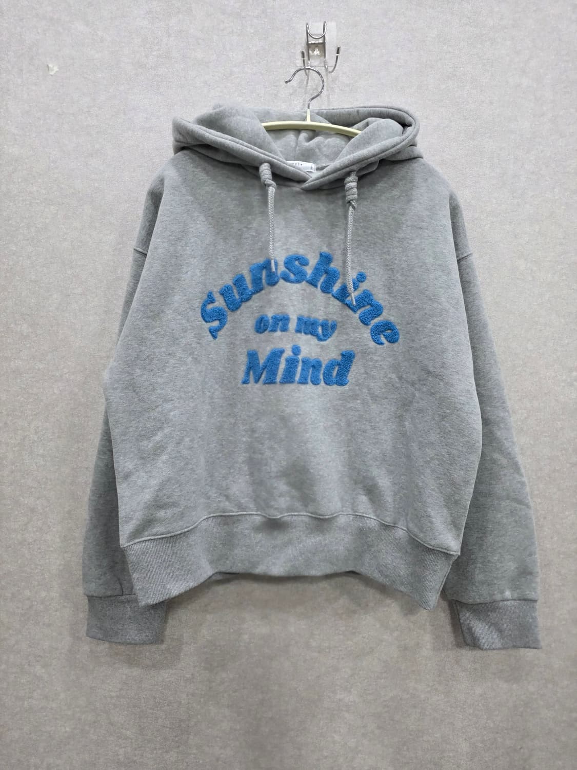 레터링 자수 크롭 후드티 상품이미지1