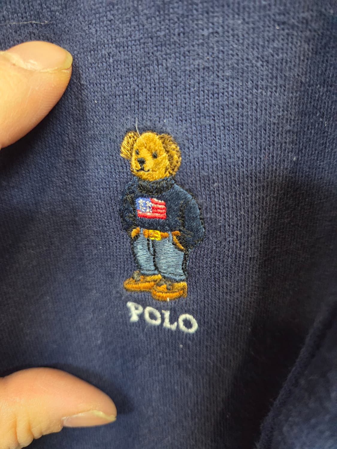 폴로랄프로렌 베어자수 로고 기모 후드집업 18 20 성인 s m 상품이미지4