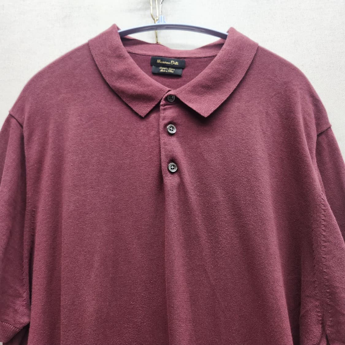 마시모두띠 버건디 니트 반팔 카라 XL(L~XL) 상품이미지2