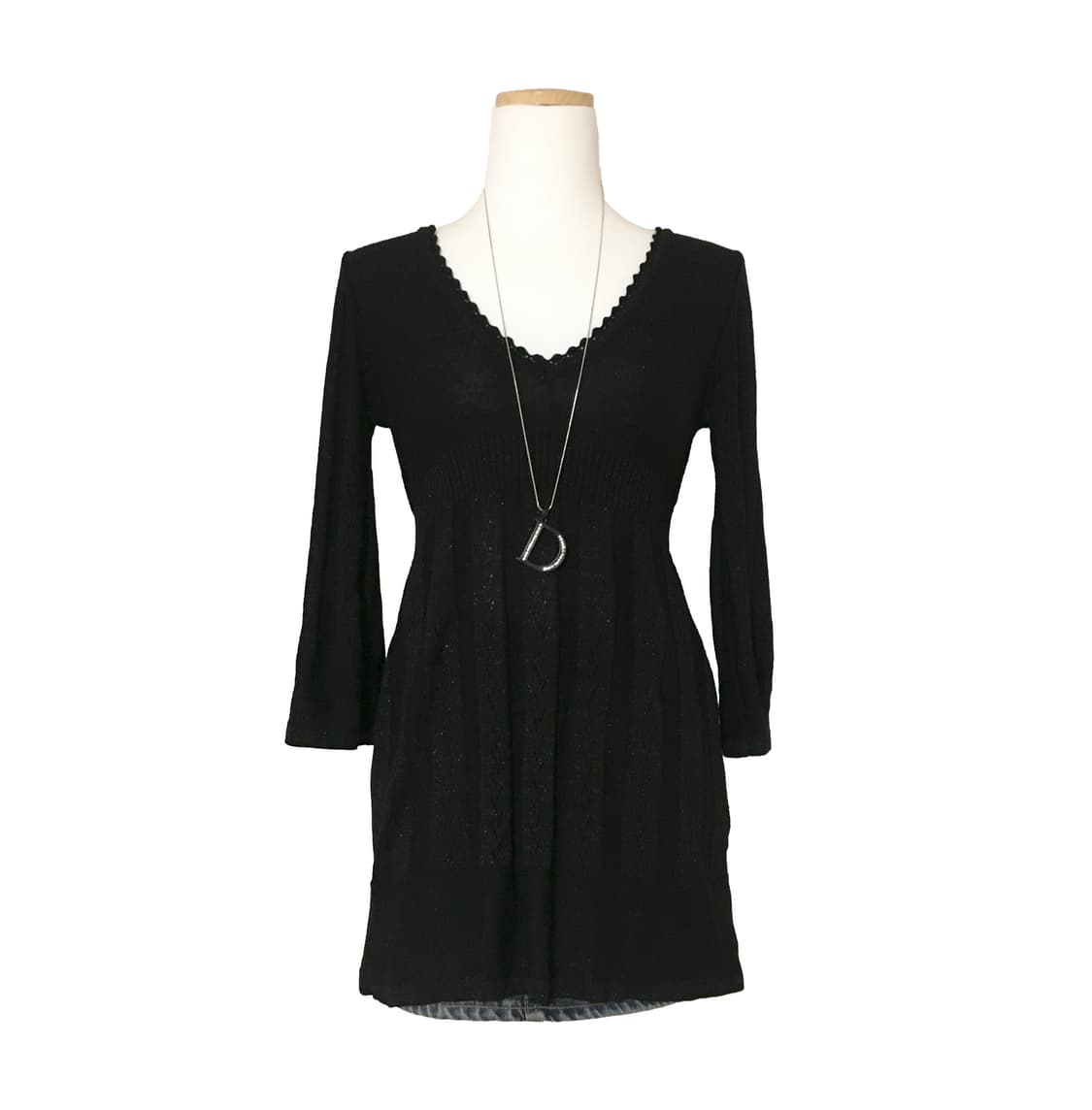 글리터 슬림핏 7부 니트 상품이미지1