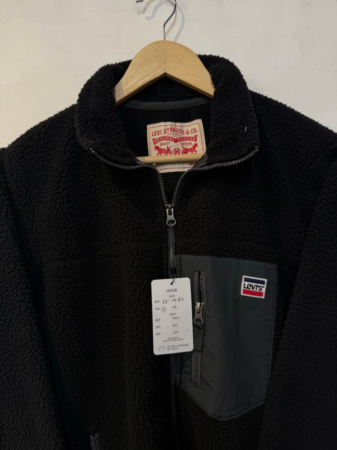 리바이스 블랙 플리스 집업 상품이미지2