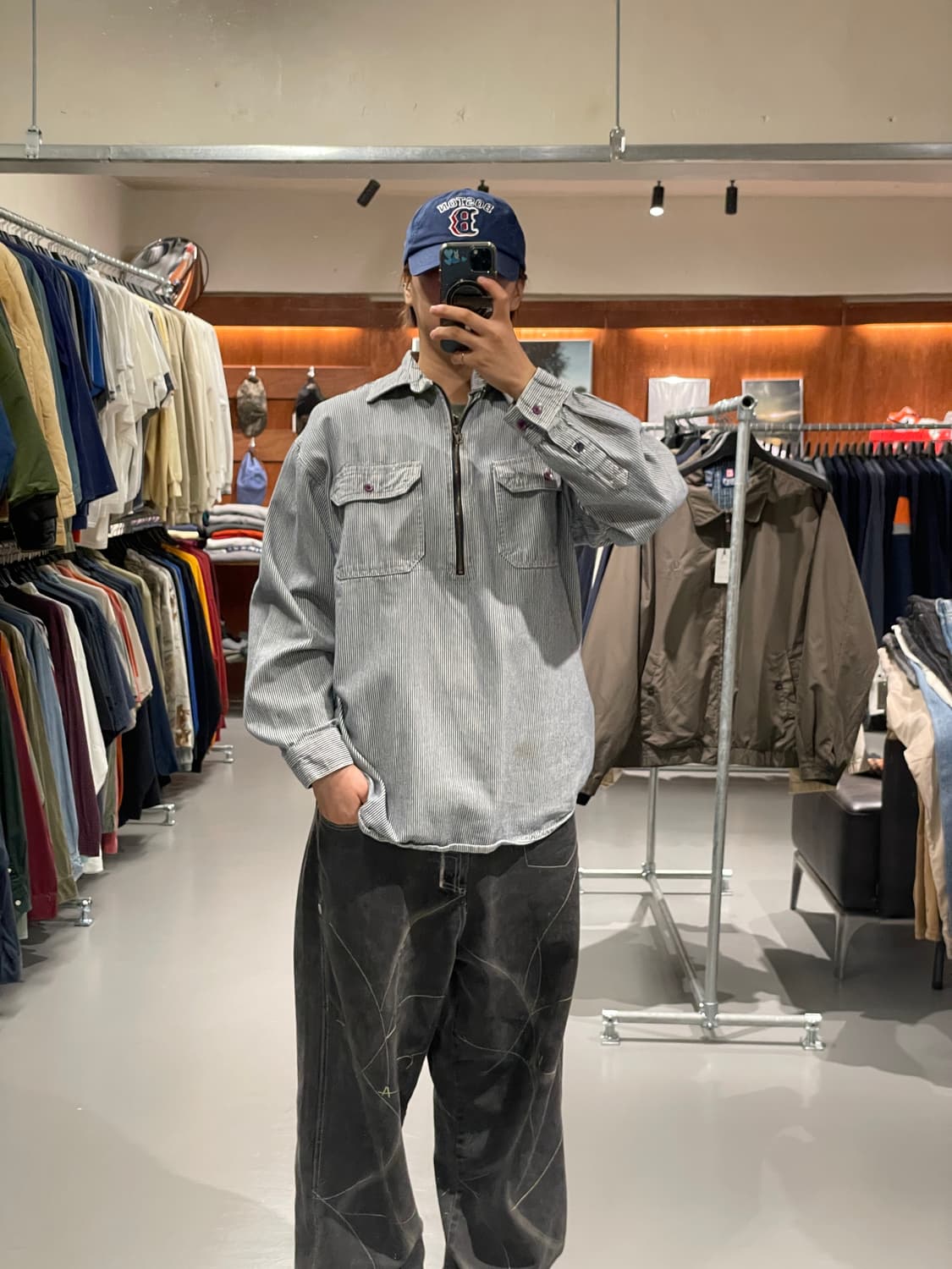 빈티지 히코리 반집업 자켓   상품이미지4