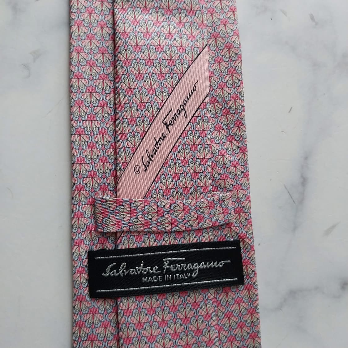 살바토레 페라가모 실크 나비 모티브 넥타이 8.2cm B등급 K2178 상품이미지7