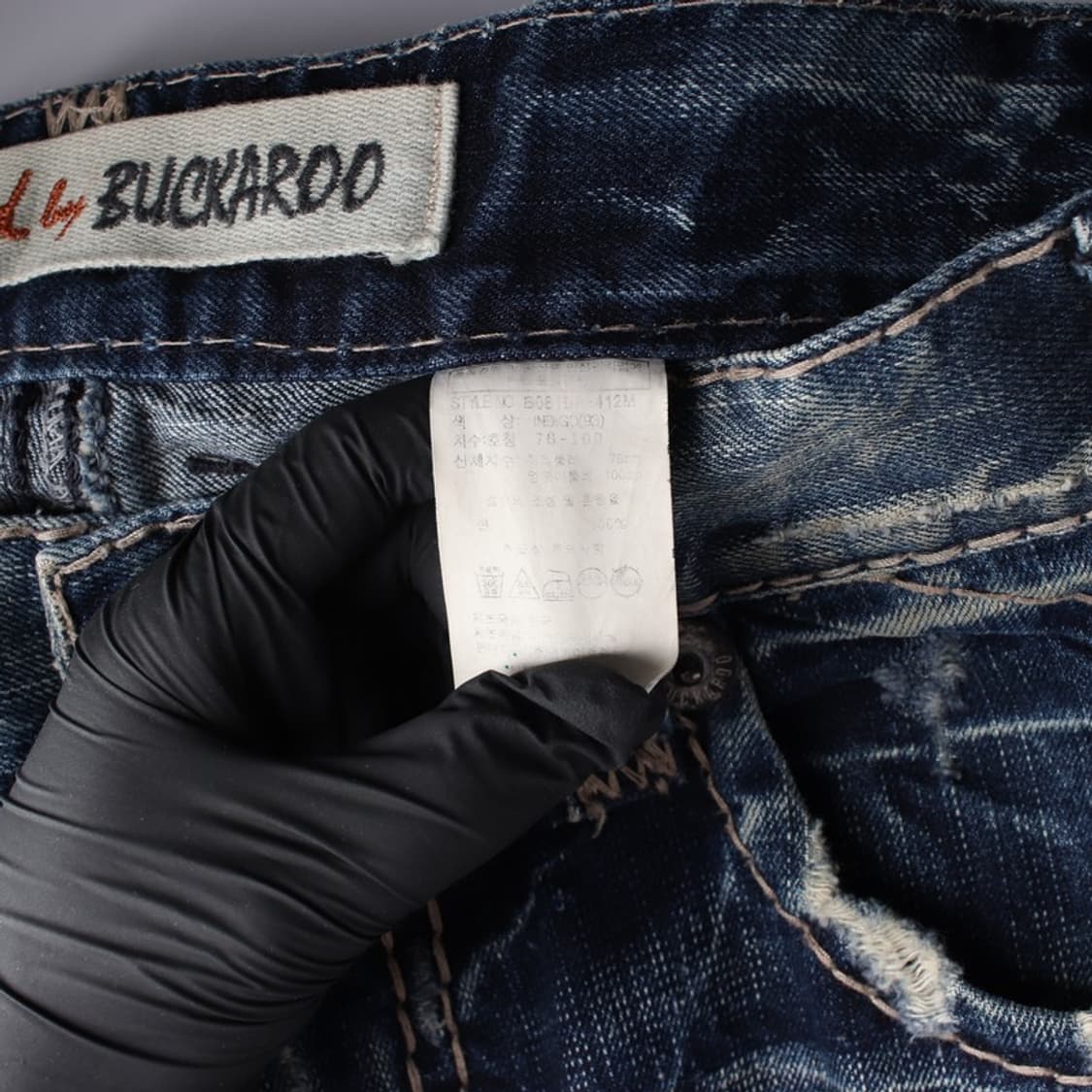 버커루 헤비 워싱 디스트로이드 부츠컷 데님 상품이미지7