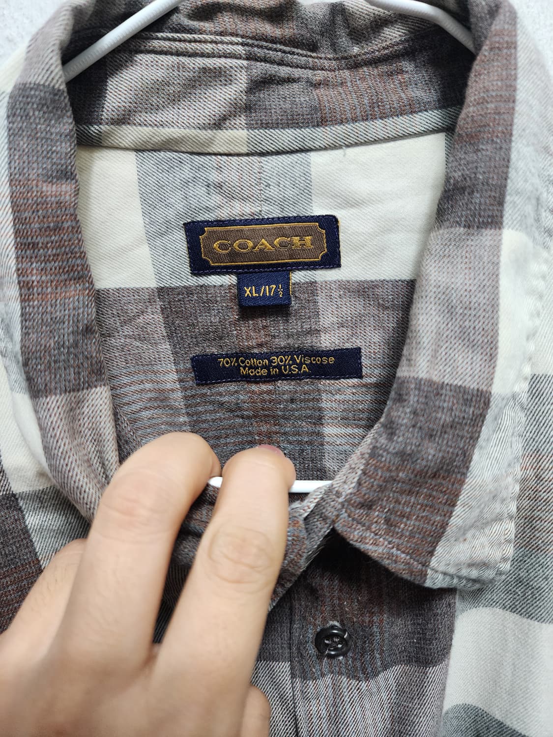 COACH 코치 USA 브라운 체크 셔츠  상품이미지4