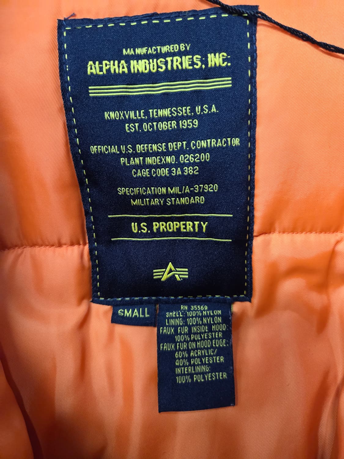 가슴95)알파인더스트리 N3B 항공 패딩 카키 상품이미지2