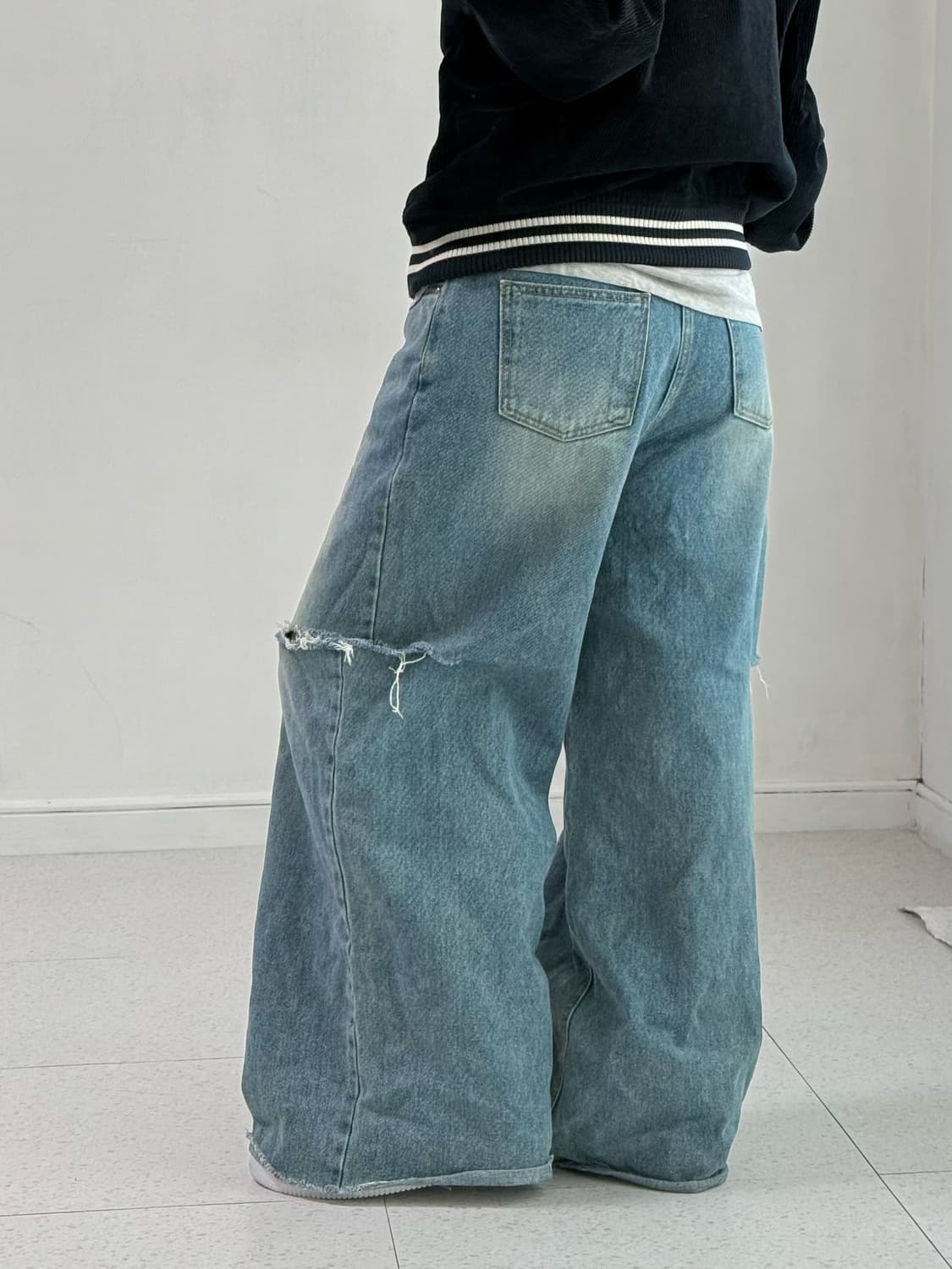 빈티지 데님 데미니 와이드 팬츠 상품이미지3