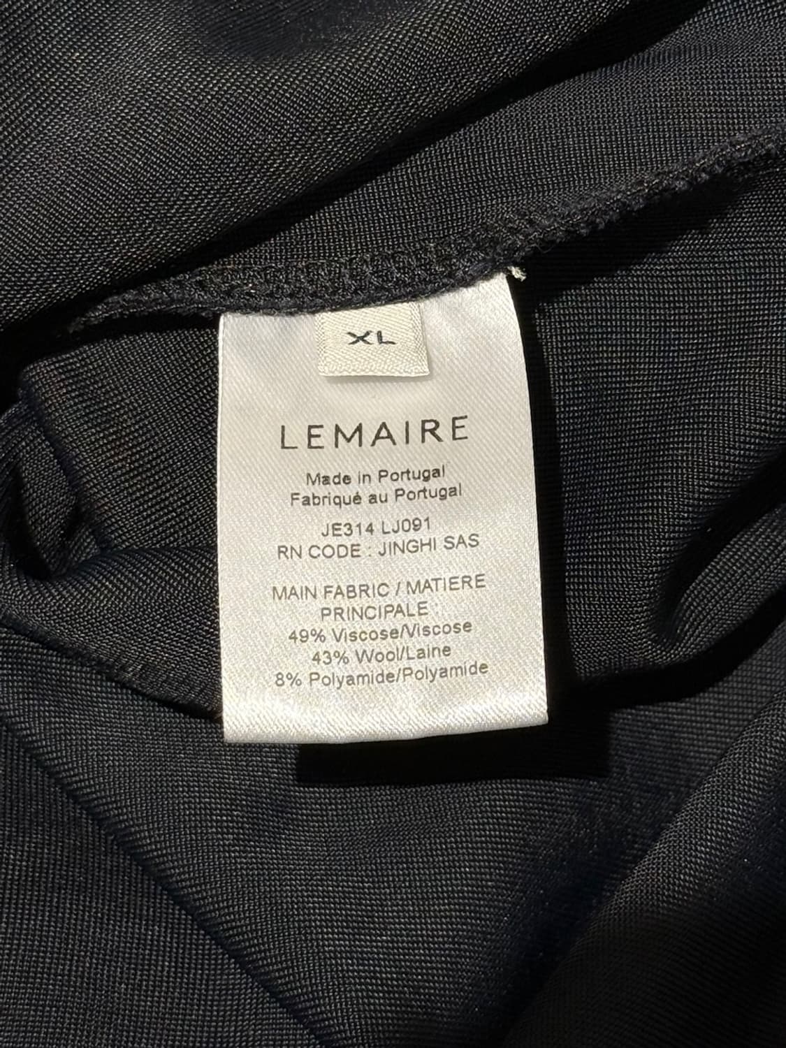 르메르 블랙 비스코스 울 혼방 헨리넥 롱 슬리브 상품이미지8