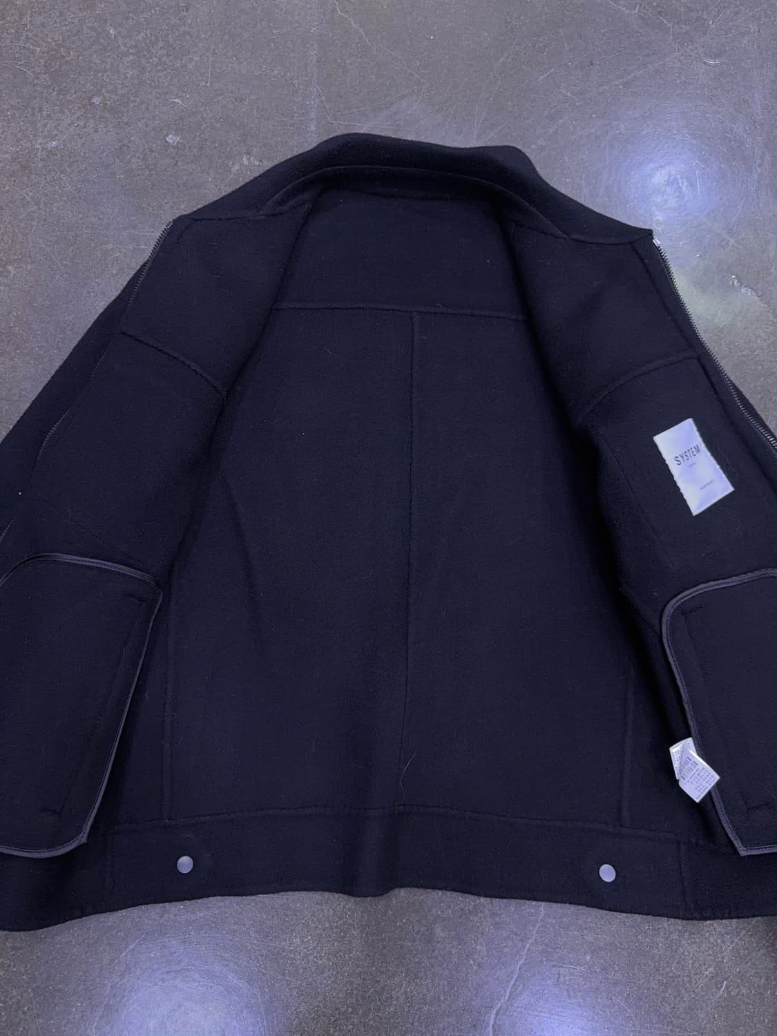 시스템옴므 캐시미어 울 블렌디드 포켓 블루종 자켓 블랙 95 상품이미지7