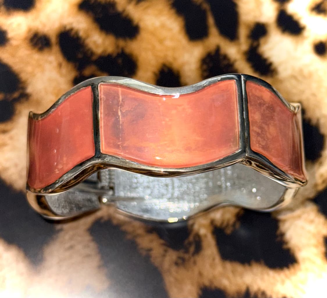 일본 빈티지 오리엔탈 그런지 y2k 금속 대미지 웨이브 자석형 뱅글 팔찌 상품이미지1