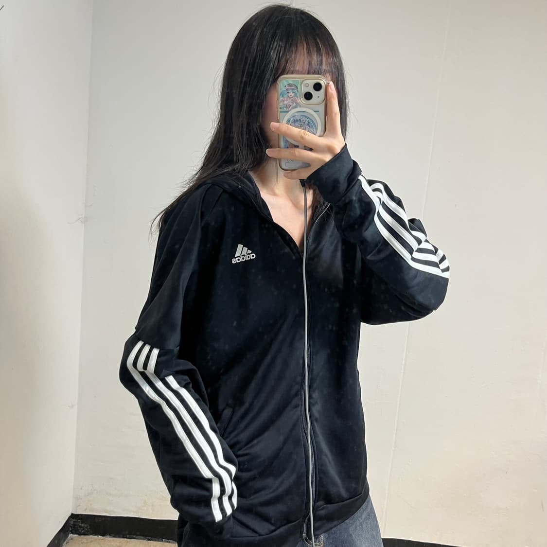 Adidas Black Hood Track Jacket 상품이미지2