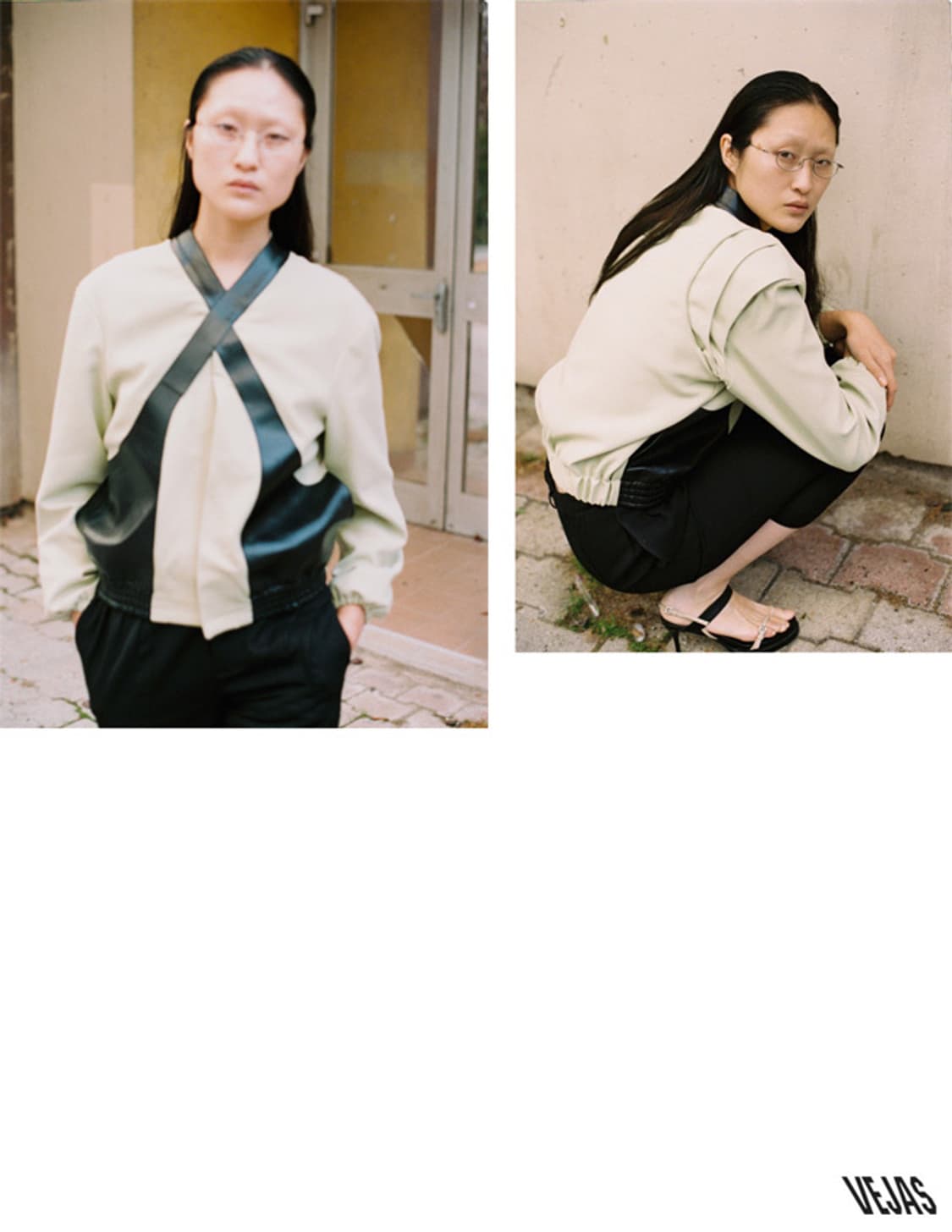 VEJAS LEATHER/COTTON BOMBER 상품이미지2