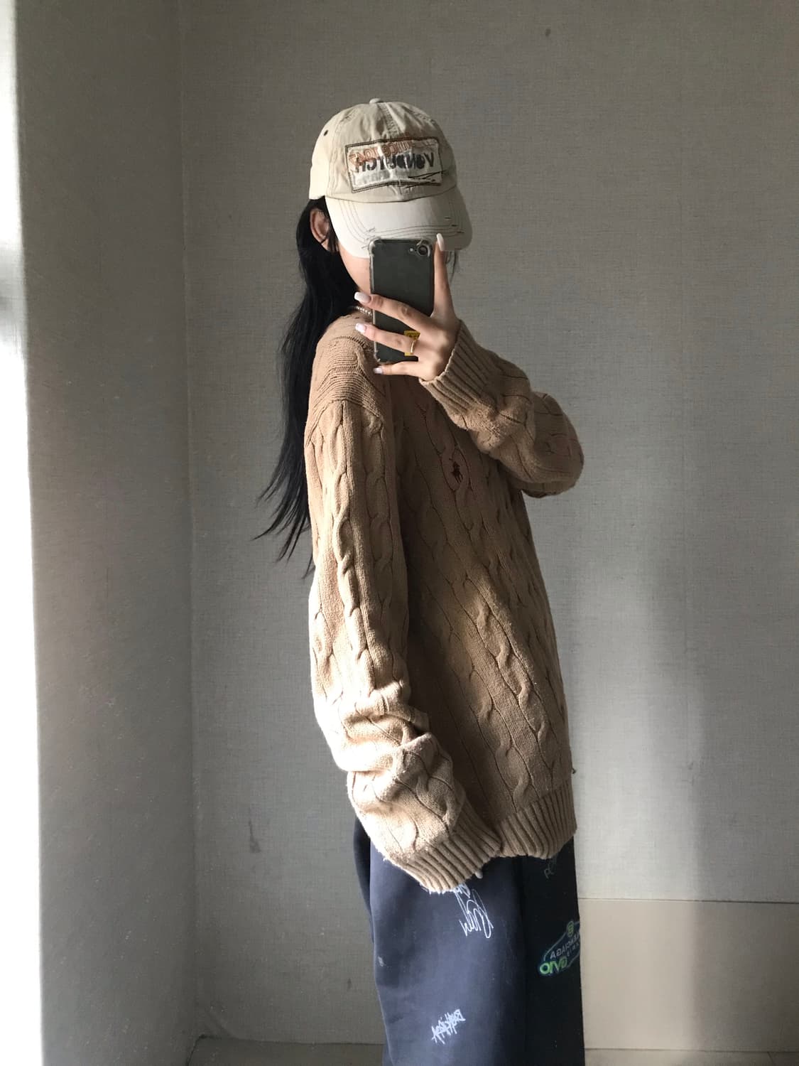 폴로 베이지 케이블 니트 상품이미지2