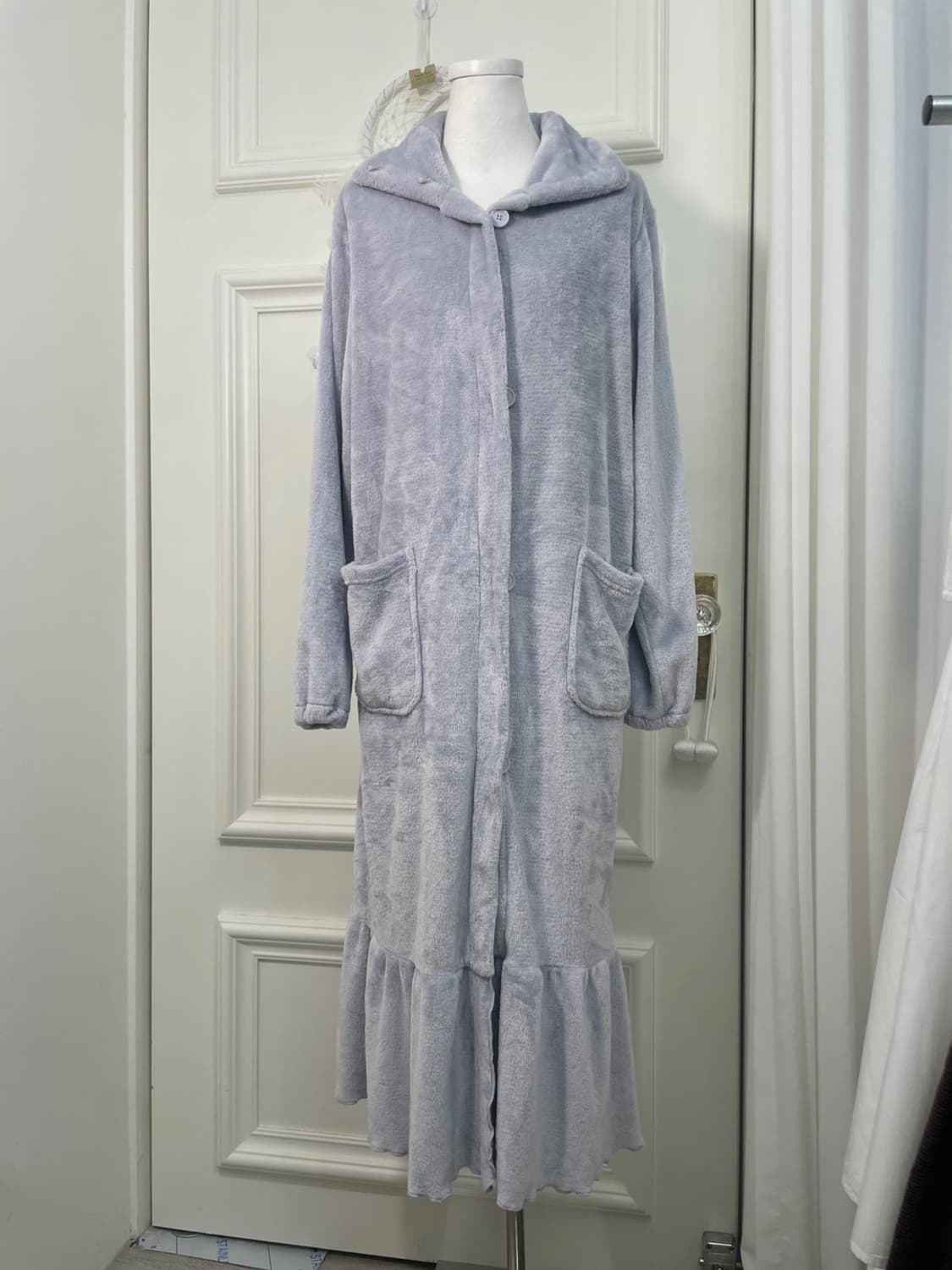 purple long pocket frill homewear 상품이미지1