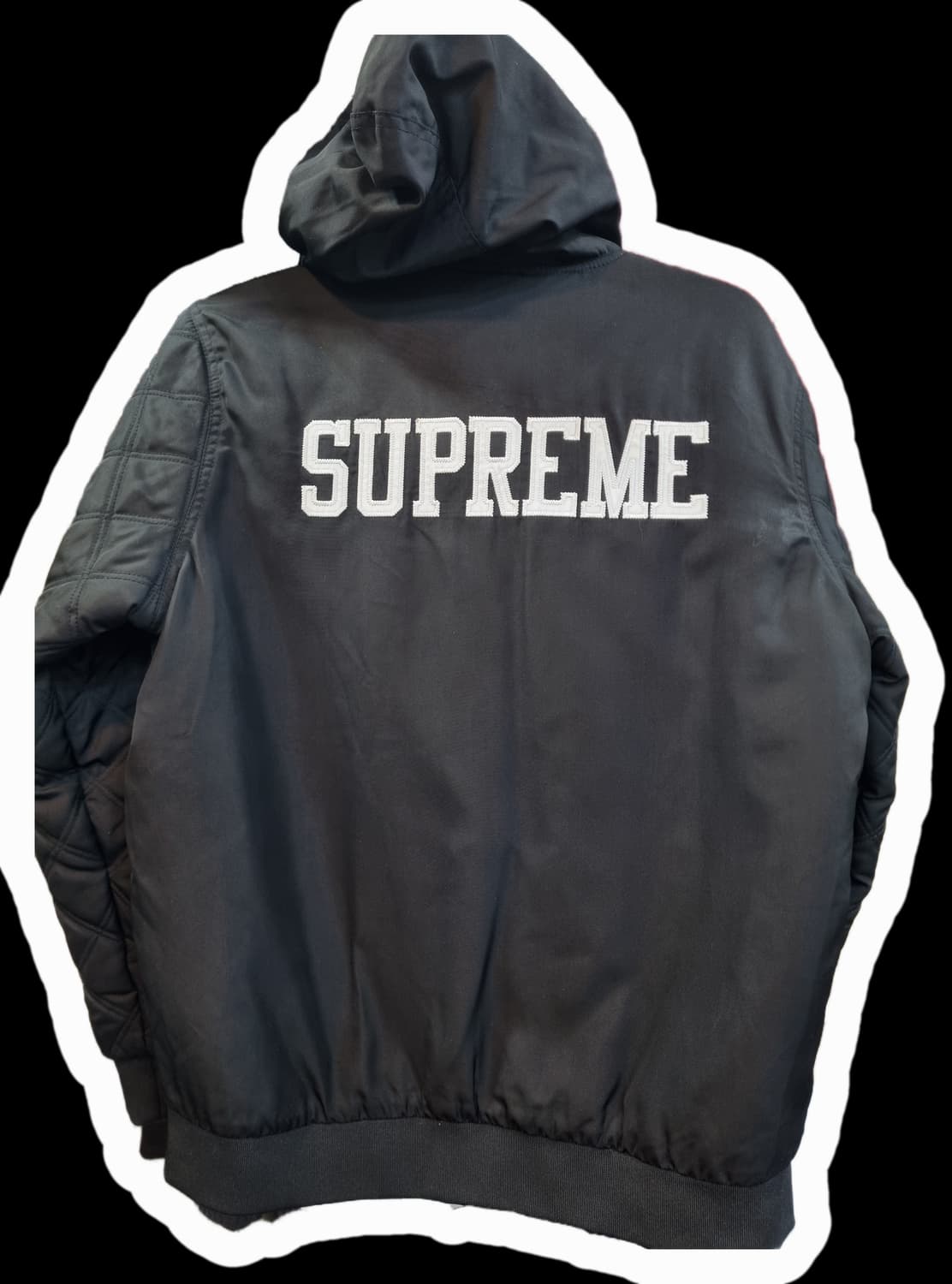 챔피온 X 슈프림 후드 자켓 블랙 M 상품이미지2