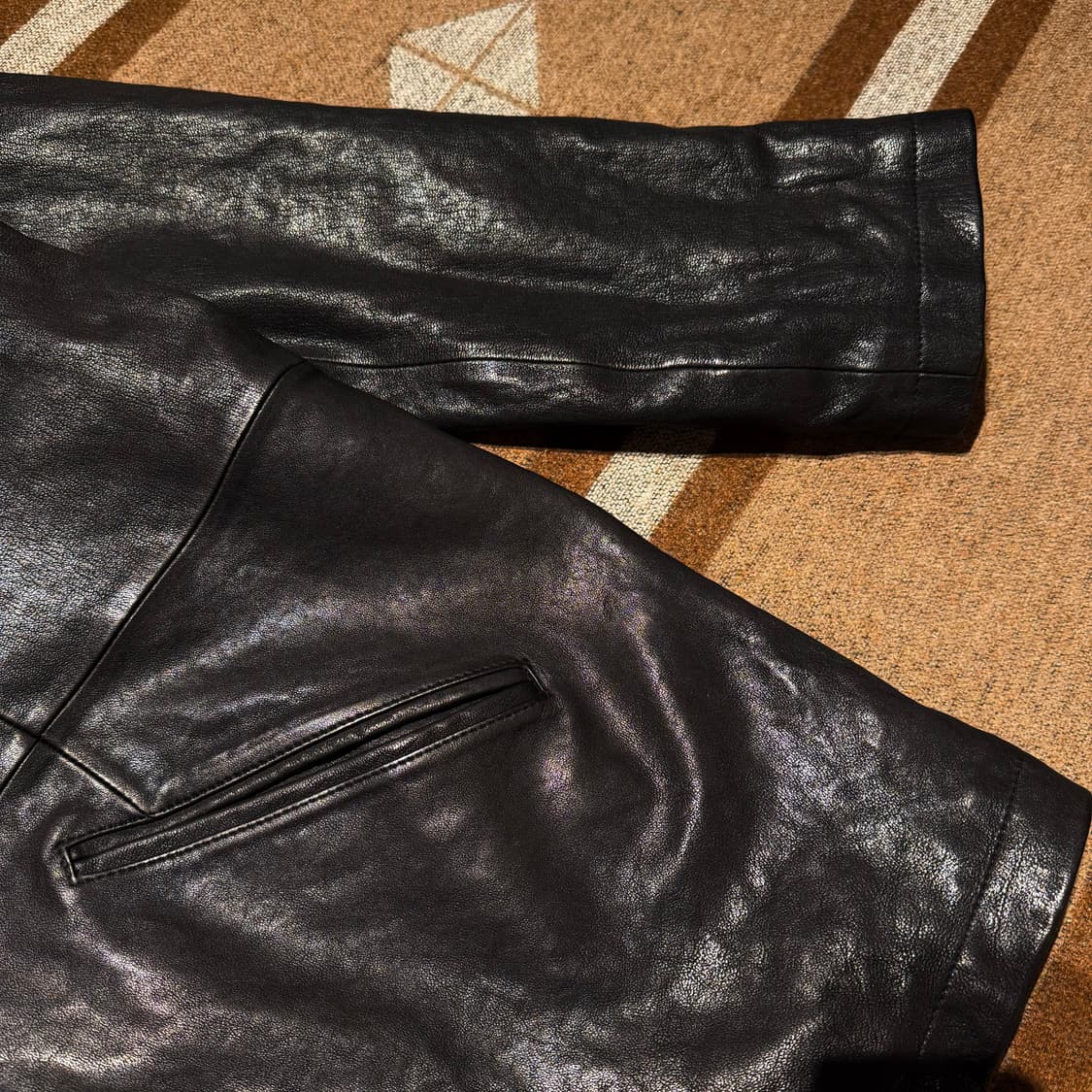 유스 워시드 레더 자켓 M 상품이미지6