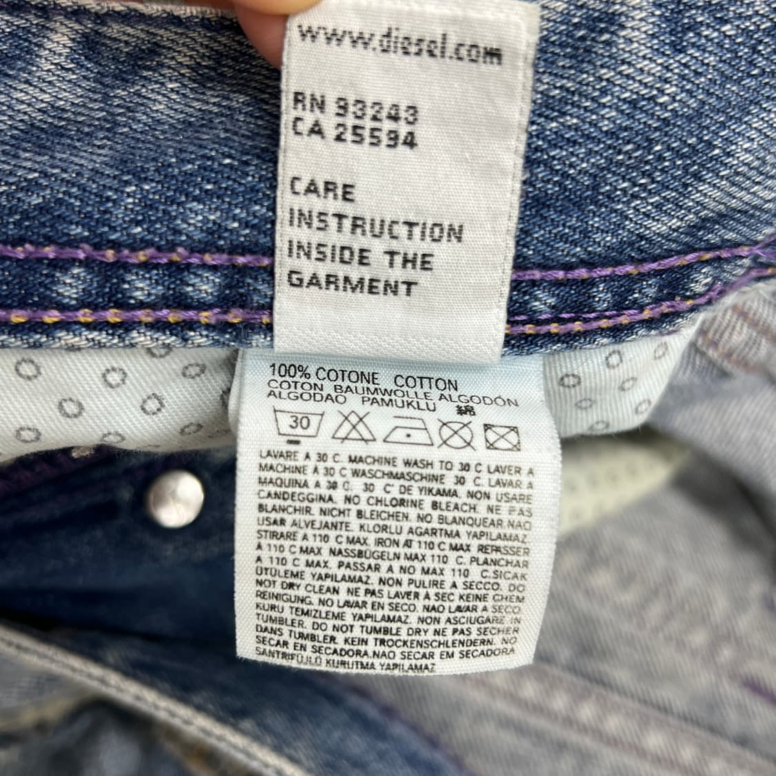 Diesel 디젤 빈티지 워싱 데님 팬츠 33 상품이미지8