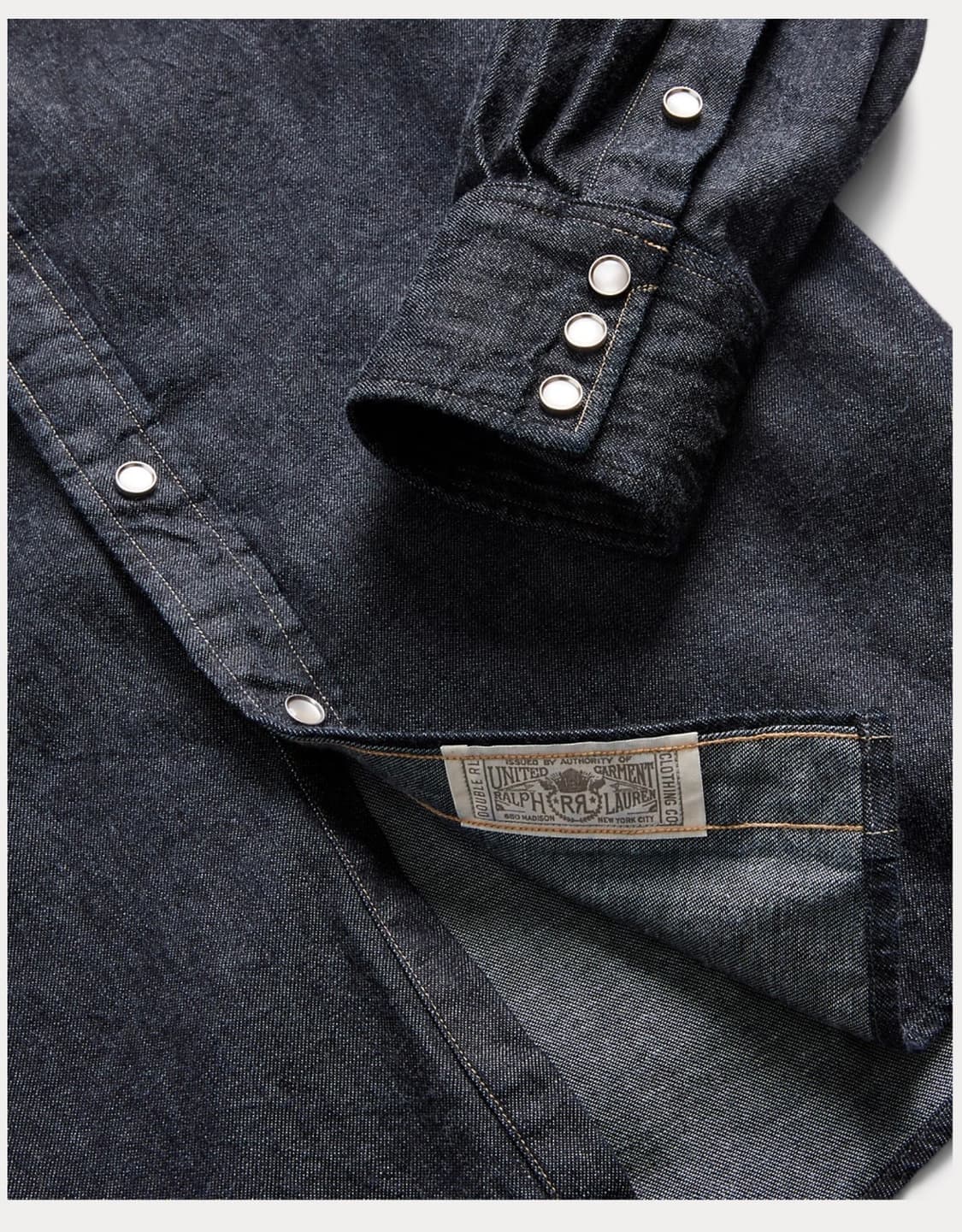 RRL 슬림핏 데님 웨스턴 셔츠 상품이미지4