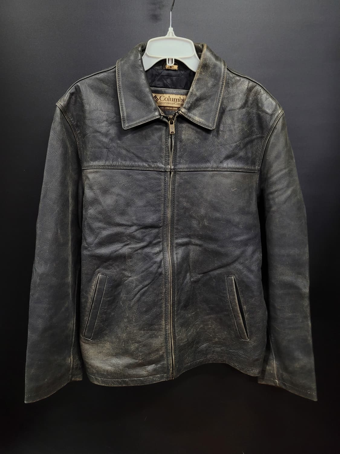 Columbia 콜롬비아 초빈티지 헤비 레더 바이크 자켓 상품이미지1